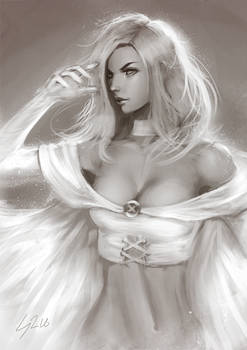 B/W Sketch Commisssion: Emma Frost