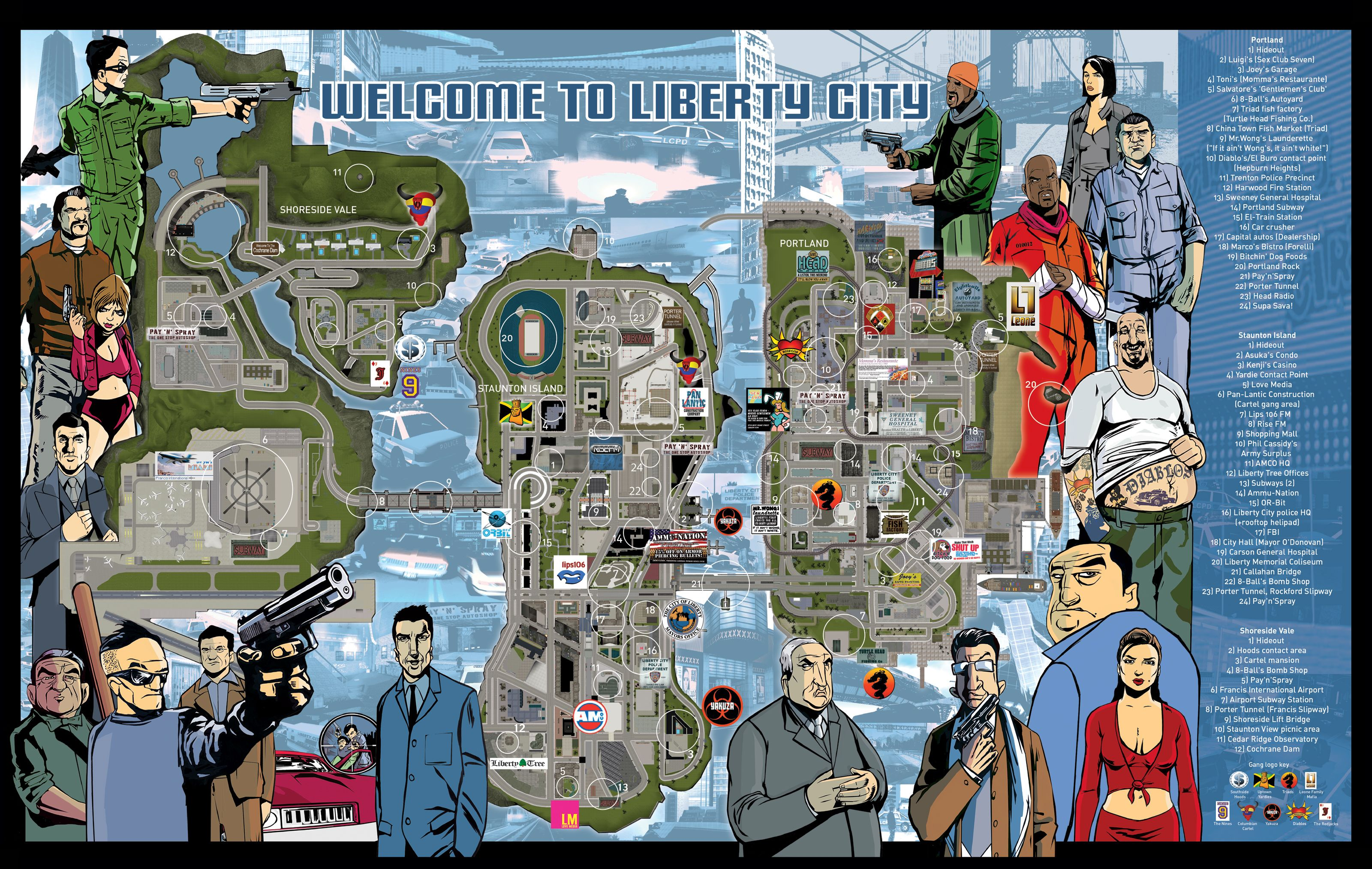 Grand Theft Auto 3  Liberty City Map (Isometric) by VGCartography on  DeviantArt