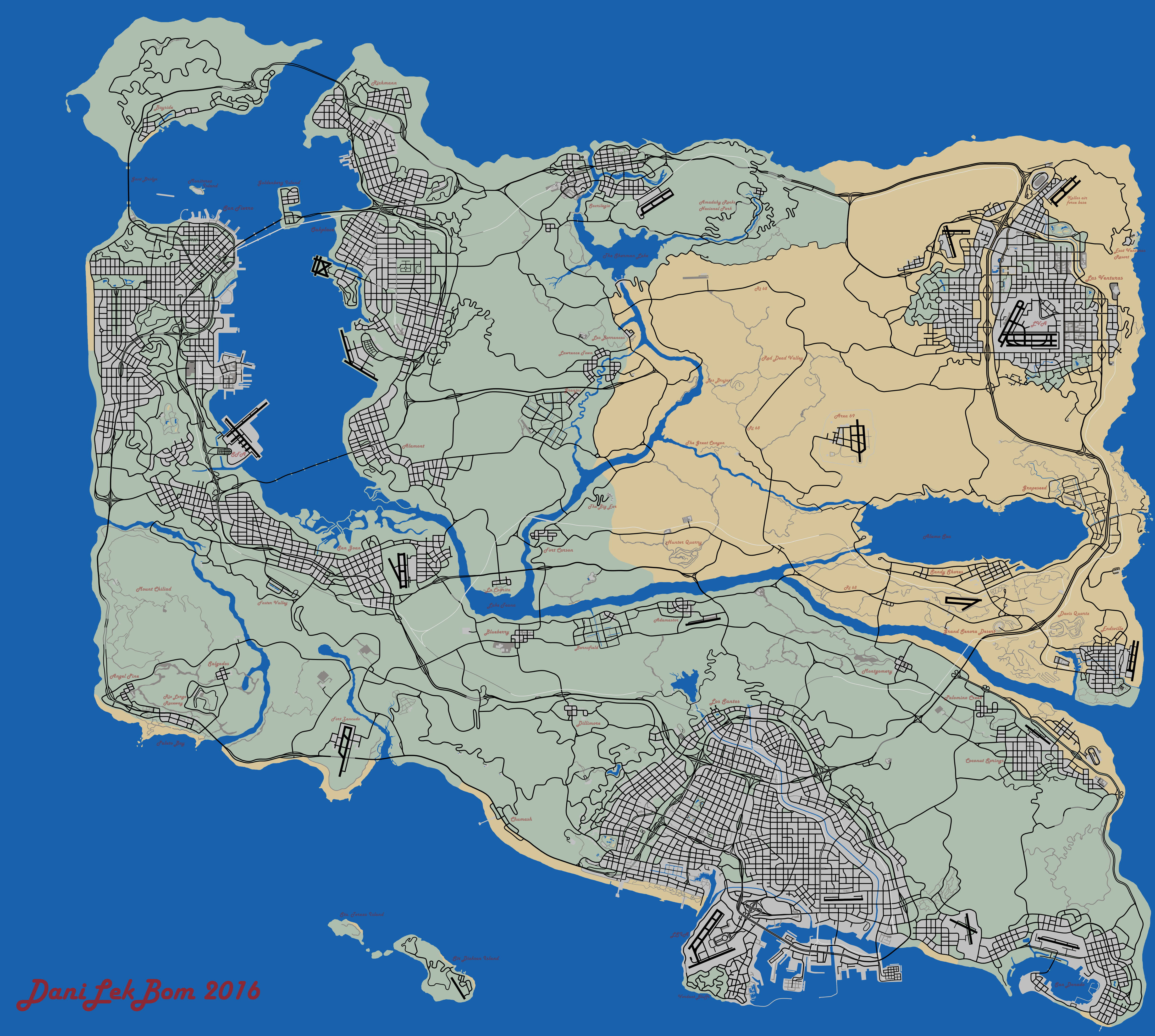 GTA Vice City and GTA III map united by Unter-offizier on DeviantArt