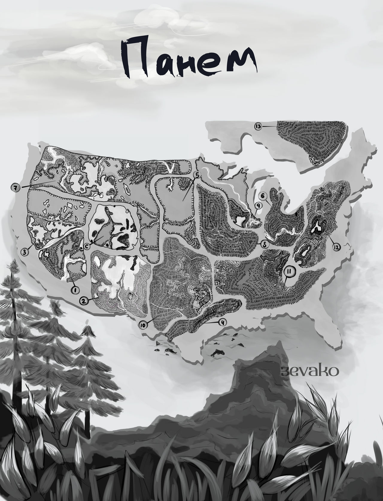 Deviantart Panem map of Panem by 3evako on DeviantArt