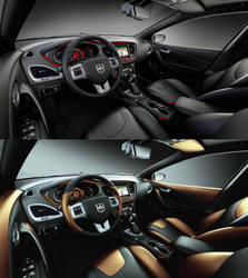 Before after Gold Interior