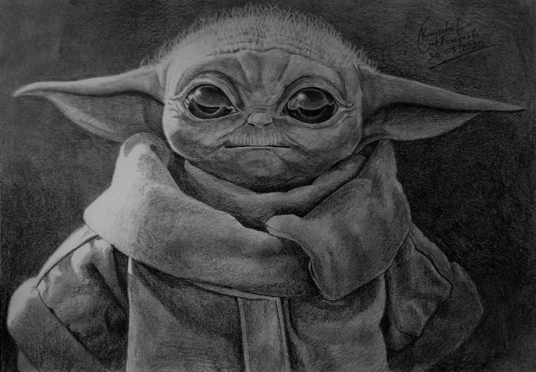 Baby Yoda (drawing) by gielczynski on DeviantArt