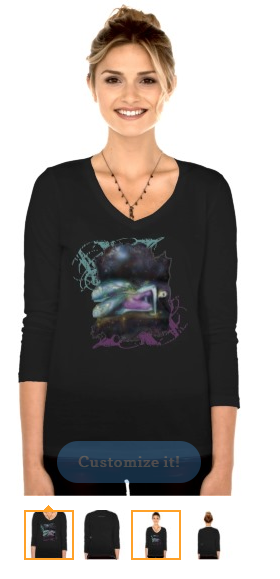 Winter Moon Fairy Custom Womens V-Neck 3/4 Sleeve