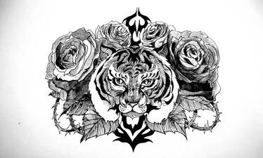 Tiger and rose