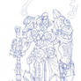 WoW paladin lineart WIP