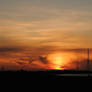 Sunset at River Elbe near Jork