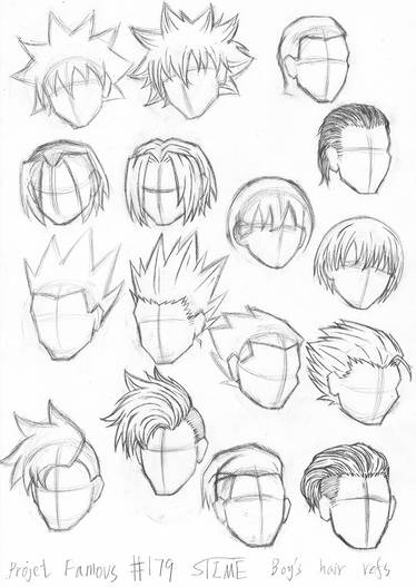 anime hair (boys) guidelines by yosopher on DeviantArt