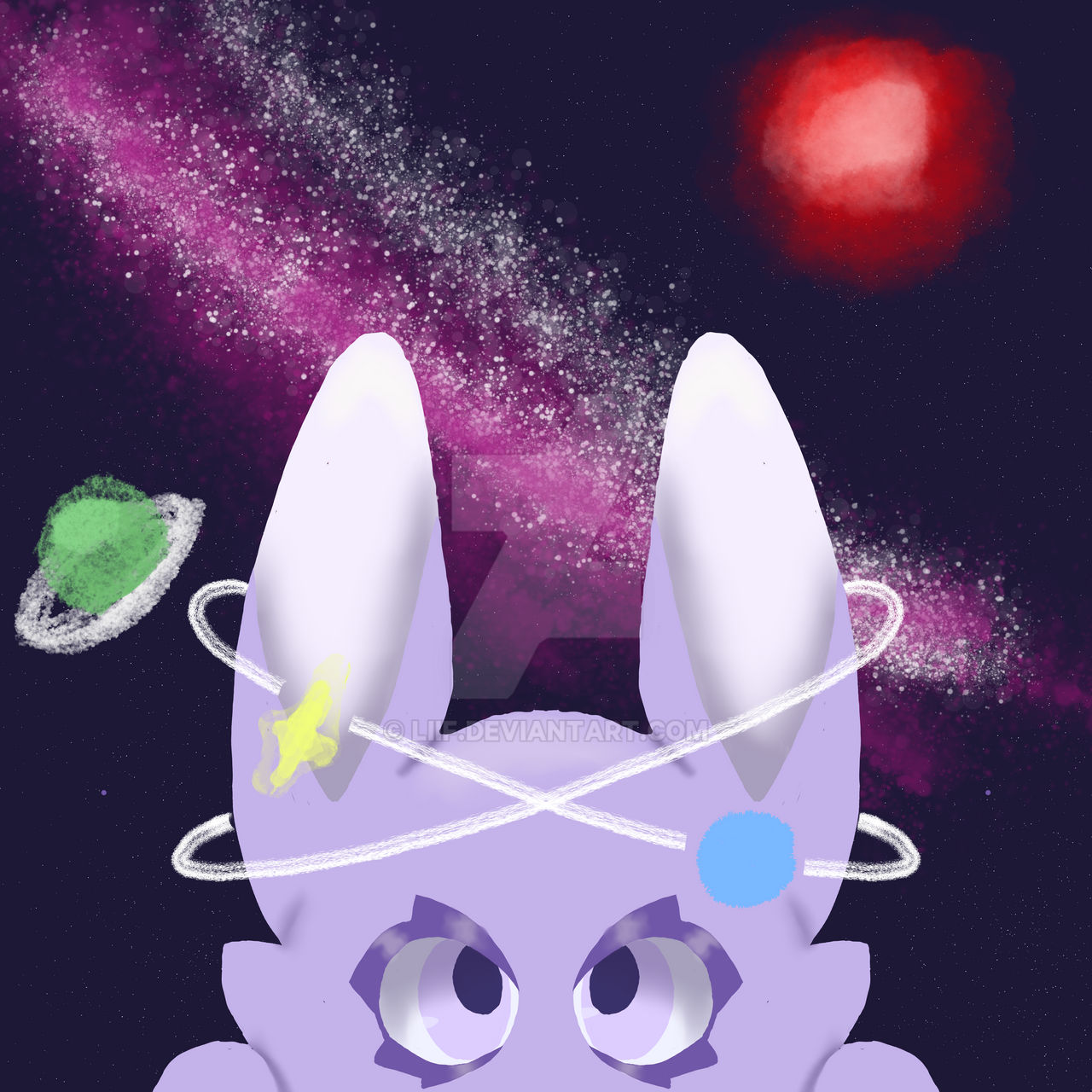 Lineless space rabbit by Liif on DeviantArt
