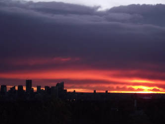 Sunrise near Downtown Calgary