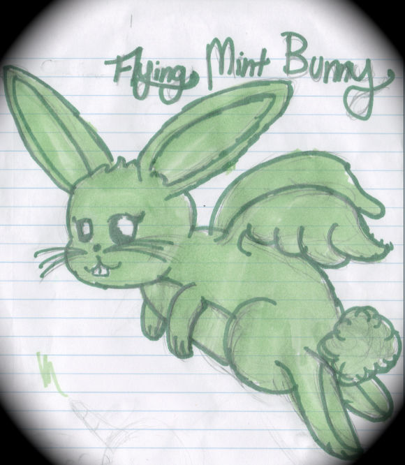 Flying Mint Bunny by MorthaUnderwood on DeviantArt