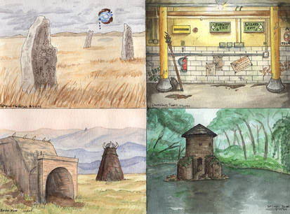 Environment Watercolor Sketches