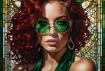 Stained Glass Style Women Series 4939