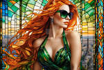 Stained Glass Woman Portrait - Img 4006