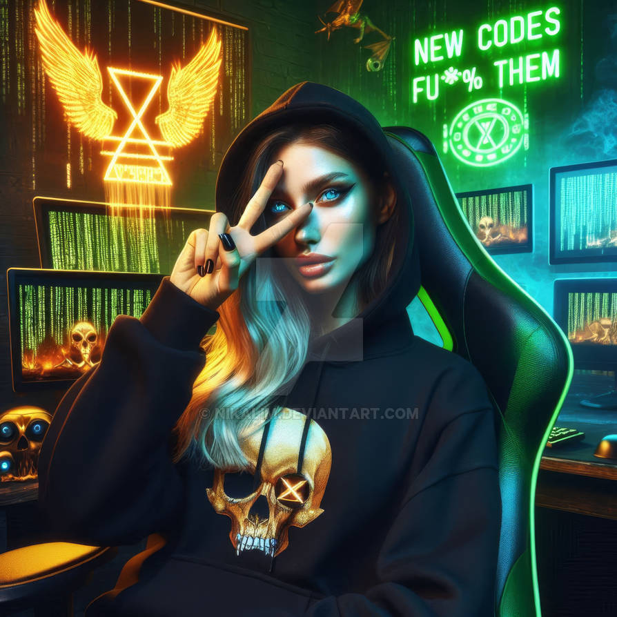 Woman Hacker Black Hoodie 3 AI by NikaLim on DeviantArt