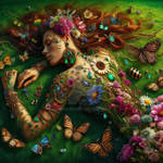 Woman on a grass 18 AI