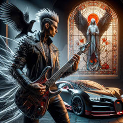 Man Playing on Guitar 38 AI