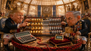 Donald Trump and Benjamin Netanyahu Caricatures
