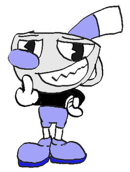 Mugman flipping the bird