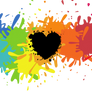 Black Heart On Colorful Background