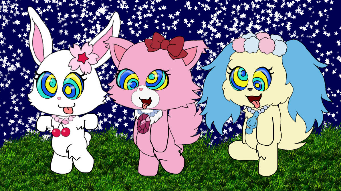 Jewelpet trio hypnotized by yodeling by RabbitDragonToons on DeviantArt