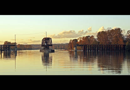 River Crossing at Sunset