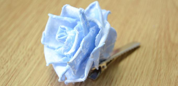 Blue Rose Flower Hair Clip