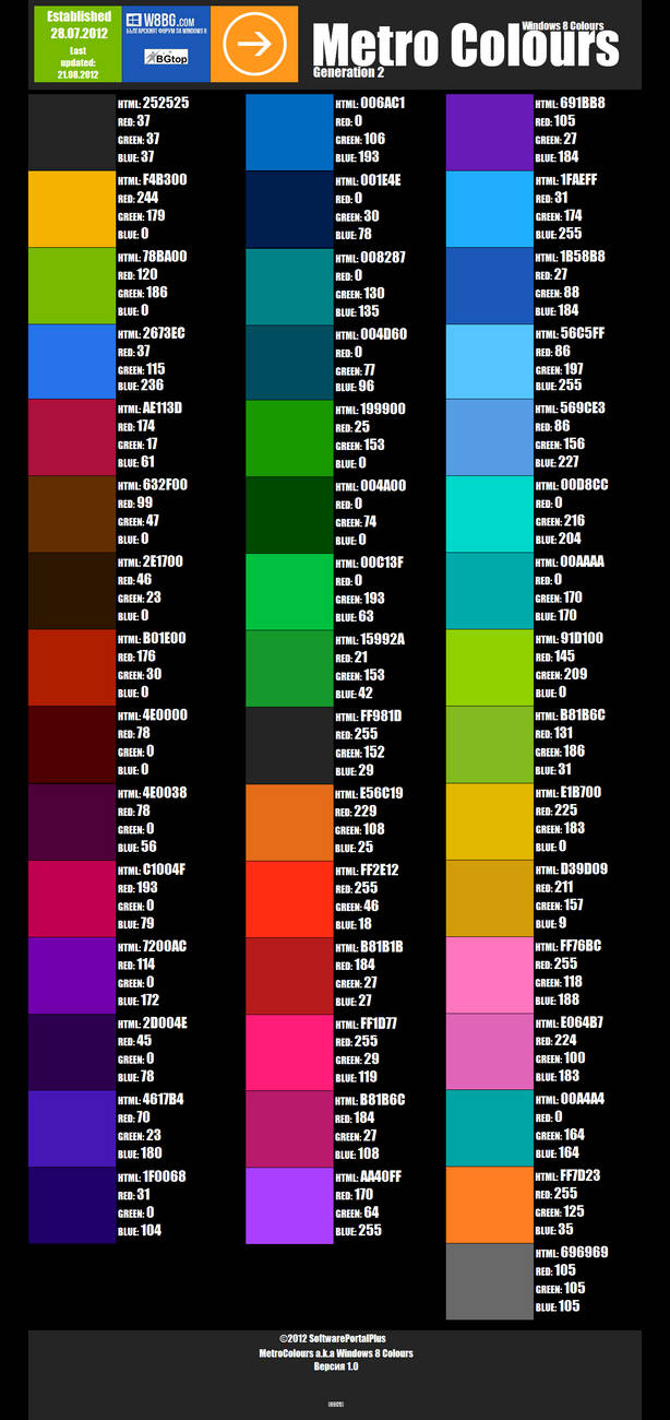 Metro Color Code Metro Colours Generation 2 by SoftwarePortalPlus on DeviantArt
