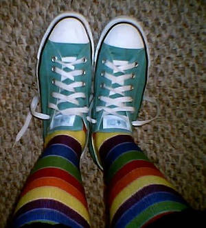 rainbow socks and converse