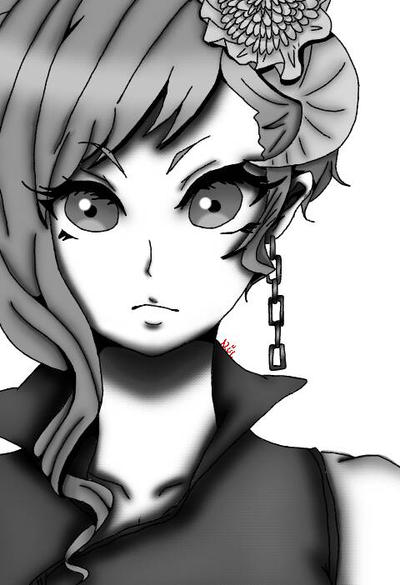 chica anime en blanco y negro by nagato12345 on DeviantArt