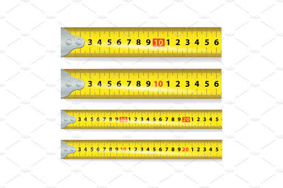 Yellow Measure Tape Vector. Measure