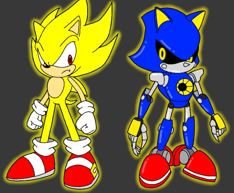 Super Sonic and Super Metal Sonic by ArloLovinsYT on DeviantArt