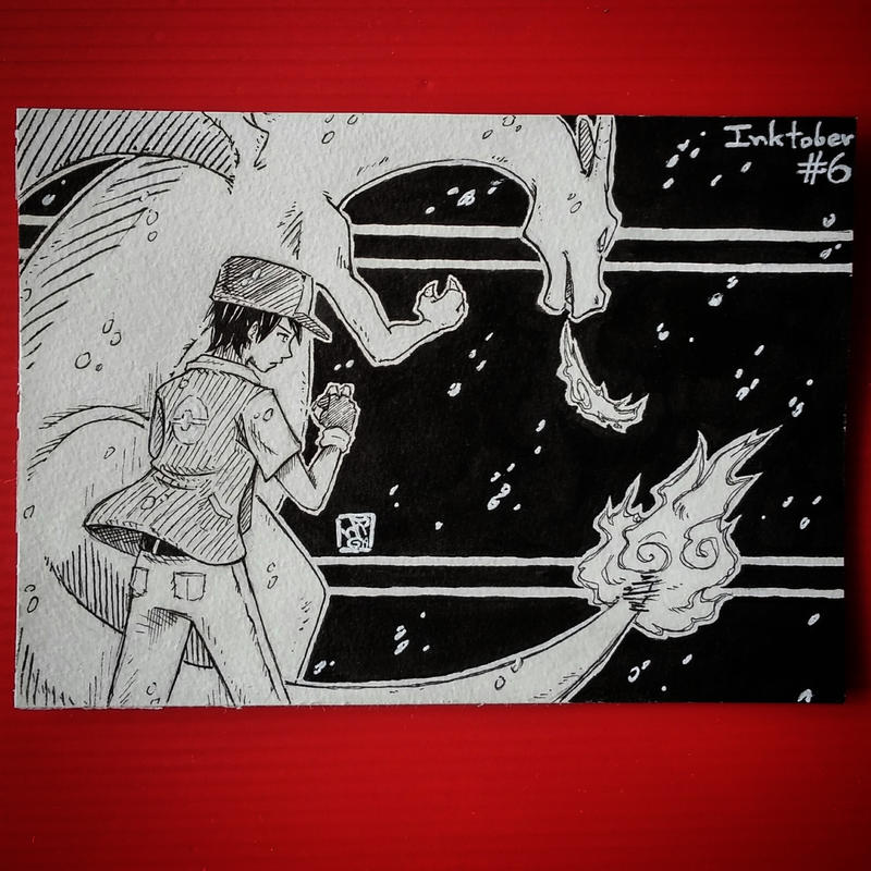 InkTober Day 6 --- Pokemon Master Red!