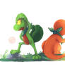 Treecko and Charmander