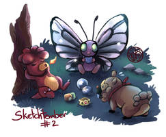 Magby, Butterfree and Bidoof.