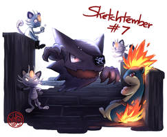 Haunter, Meowth and Quilava.