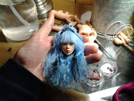 Fantasy Goth Ball Sculpted Ball Jointed Doll Head