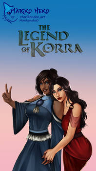 Korra x Asami phone wallpaper