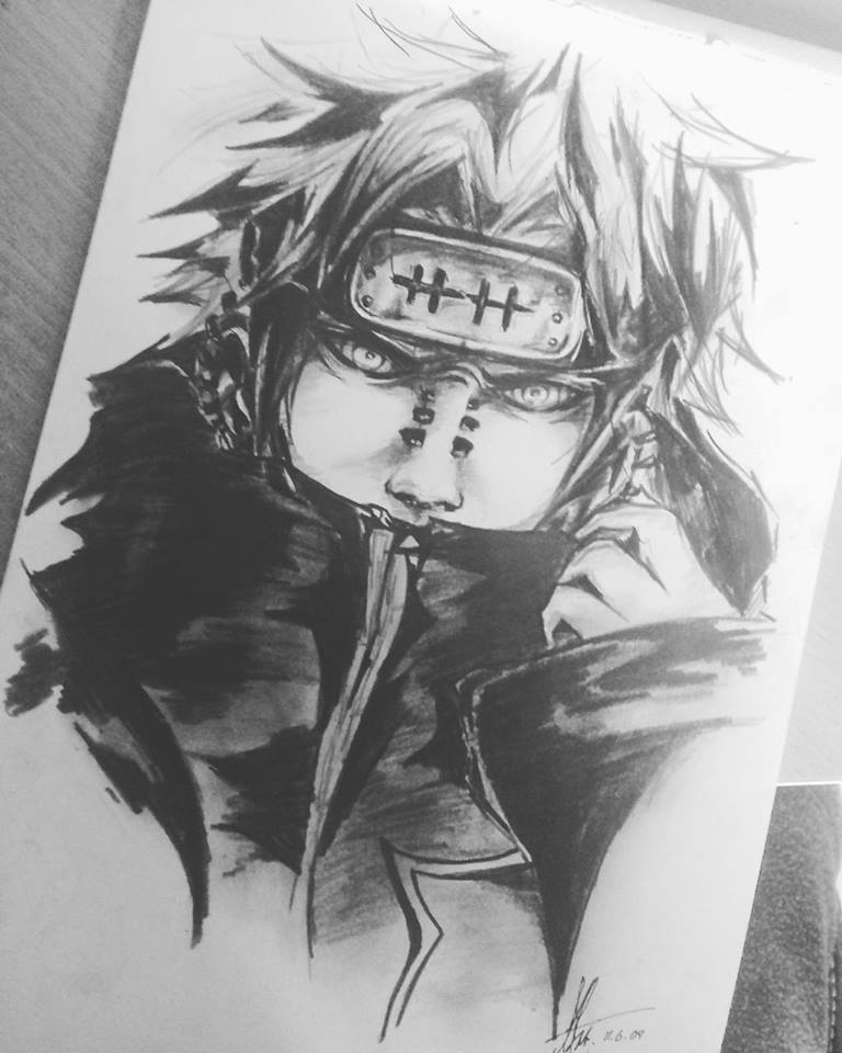 Drawing of ''Pain'' from the anime Naruto by YaboiArtLover on DeviantArt