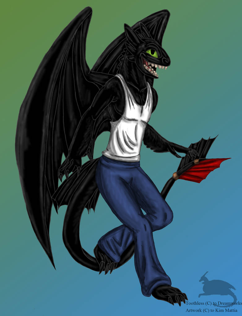 Anthro Toothless by BlueRavenfire on DeviantArt