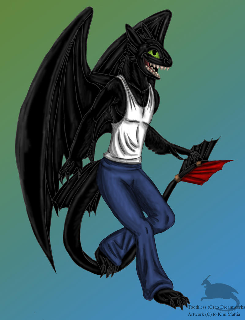 Anthro Toothless by BlueRavenfire on DeviantArt