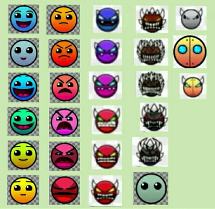 Geometry Dash All Difficulty Faces Fanmade Geometry Dash difficulty faces by RawburtFuzzles on DeviantArt