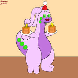 Day 25 - Goodra serving pumpkin spice pancakes