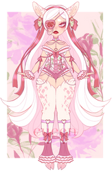 floral pink and white deer adopt! (closed)