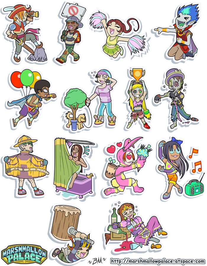 Vector Characters Sticker Commision by baby-marshmallow