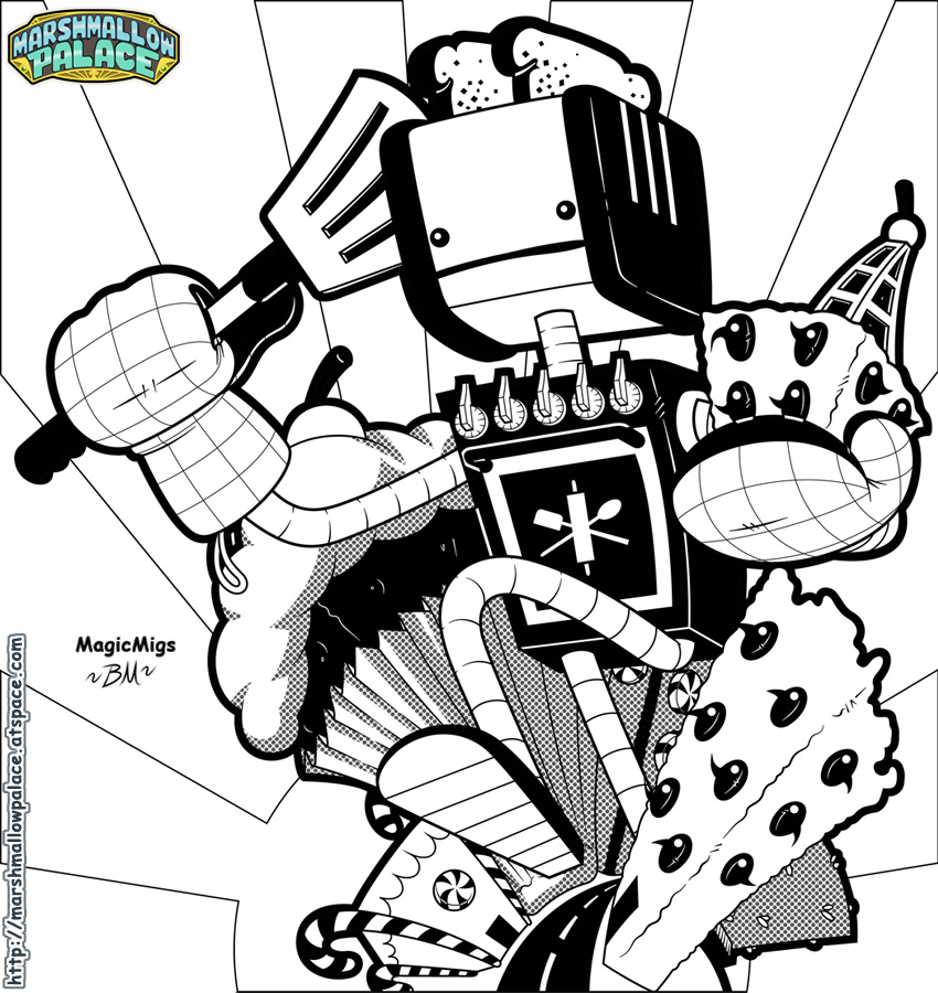 Toaster-head Vector Commission Inks by baby-marshmallow