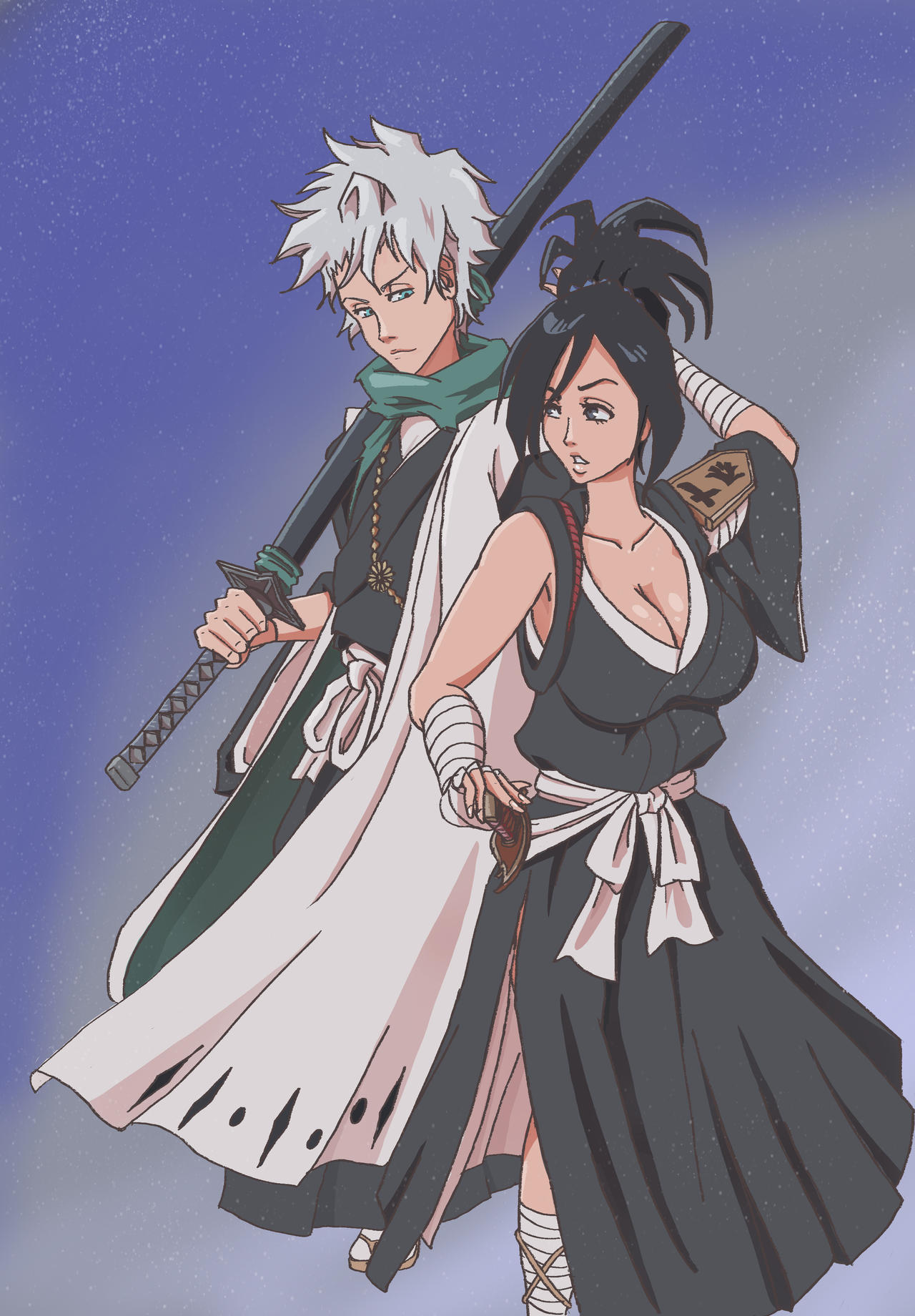 Toshiro Hitsugaya and Karin Kurosaki by wanderagro893 on DeviantArt