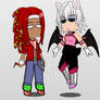 Knuxouge (Knuckles x rouge) in my gacha style