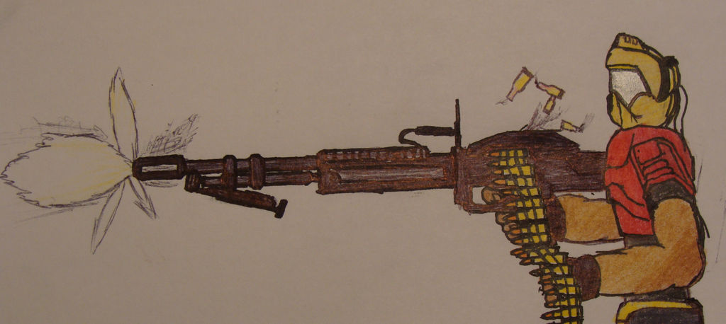 Simple Machine Gun Drawings