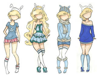 Fionna outfits by Aii-Cute