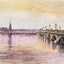 Original for sale - Le Pont de pierre - Watercolor